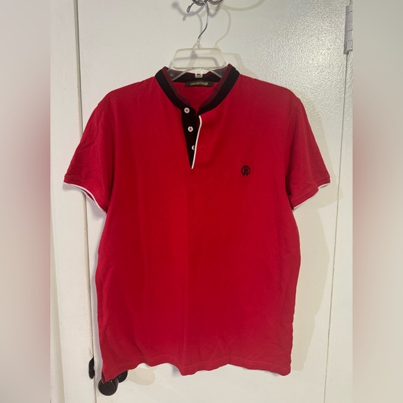 ROBERTO CAVALLI Men's Red Polo Shirt Embroidered Logo Size XL - Picture 5 of 6
